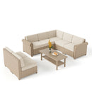 Outdoor Wicker Sectional with Rattan Coffee Table
