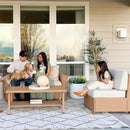 Outdoor Wicker Sectional with Rattan Coffee Table