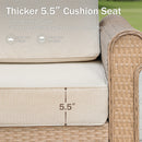 Outdoor Wicker Sectional with Rattan Coffee Table