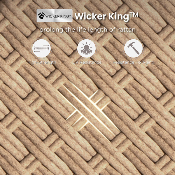 Outdoor Wicker Sectional with Rattan Coffee Table