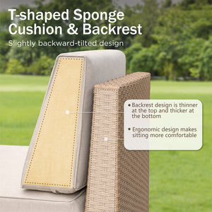 Outdoor Wicker Sectional with Rattan Coffee Table