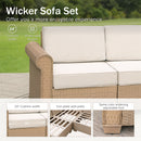Outdoor Wicker Sectional with Rattan Coffee Table