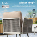 Chic Rope Rattan Patio Sofa Set with Coffee Table