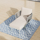 Chic Rope Rattan Patio Sofa Set with Coffee Table