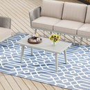 Chic Rope Rattan Patio Sofa Set with Coffee Table