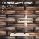 Curved Sectional Sofa Set in Vintage Rattan and Cushions