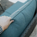 Curved Sectional Sofa Set in Vintage Rattan and Cushions