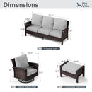 7-Seater Garden Vintage All-Weather Swivel Rattan Sofa Sets