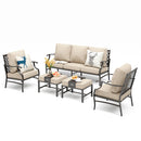 7-Seater Patio Metal Diamond Sofa with Ottomans