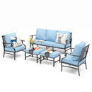 7-Seater Patio Metal Diamond Sofa with Ottomans