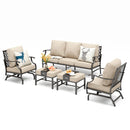 7-Seater Patio Metal Diamond Sofa with Ottomans