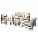 7-Seater Patio Metal Stable Wave Sofa with Ottomans