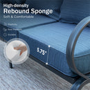 9-Seater Patio Metal Wave Sofa Set with Ottomans