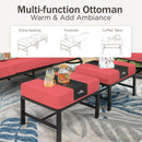 7-Seater Patio Metal Wave Sofa Set with Coffee Table & Ottomans