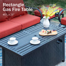 9-Seater Patio Metal Wave Sofa Sets With Fire Pit Table