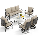 7-Seater Patio Metal Wave Sofa Sets With Coffee Table