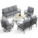 7-Seater Patio Metal Wave Sofa Sets With Coffee Table