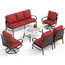 7-Seater Patio Metal Wave Sofa Sets With Coffee Table