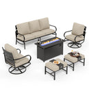 Patio Metal Swivel Wave Sofa Sets With Fire Pit Table for Sale