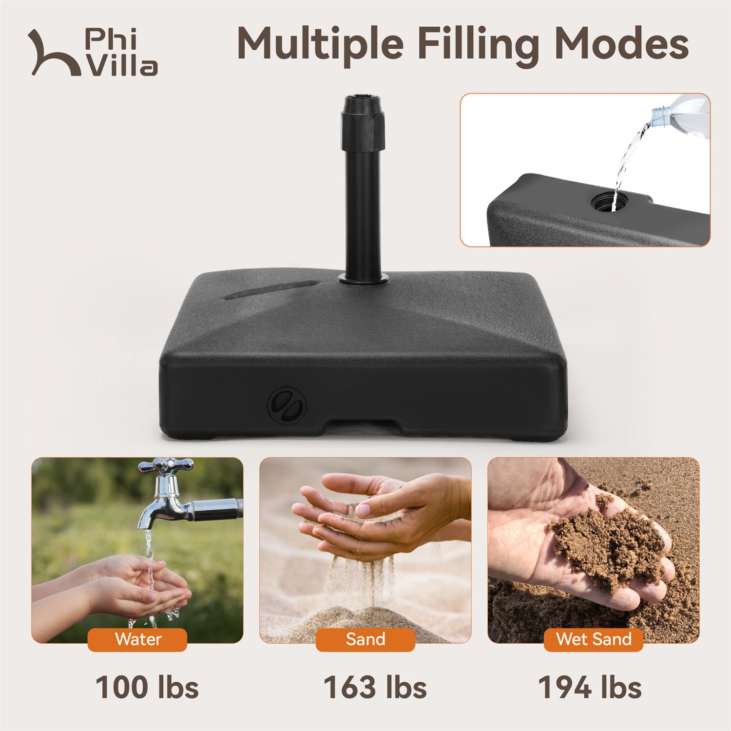 Phi Villa Heavy Duty Base Weights Stand for Outdoor Patio Umbrella Phi Villa Heavy Duty Base Weights Stand for Outdoor Patio Umbrella