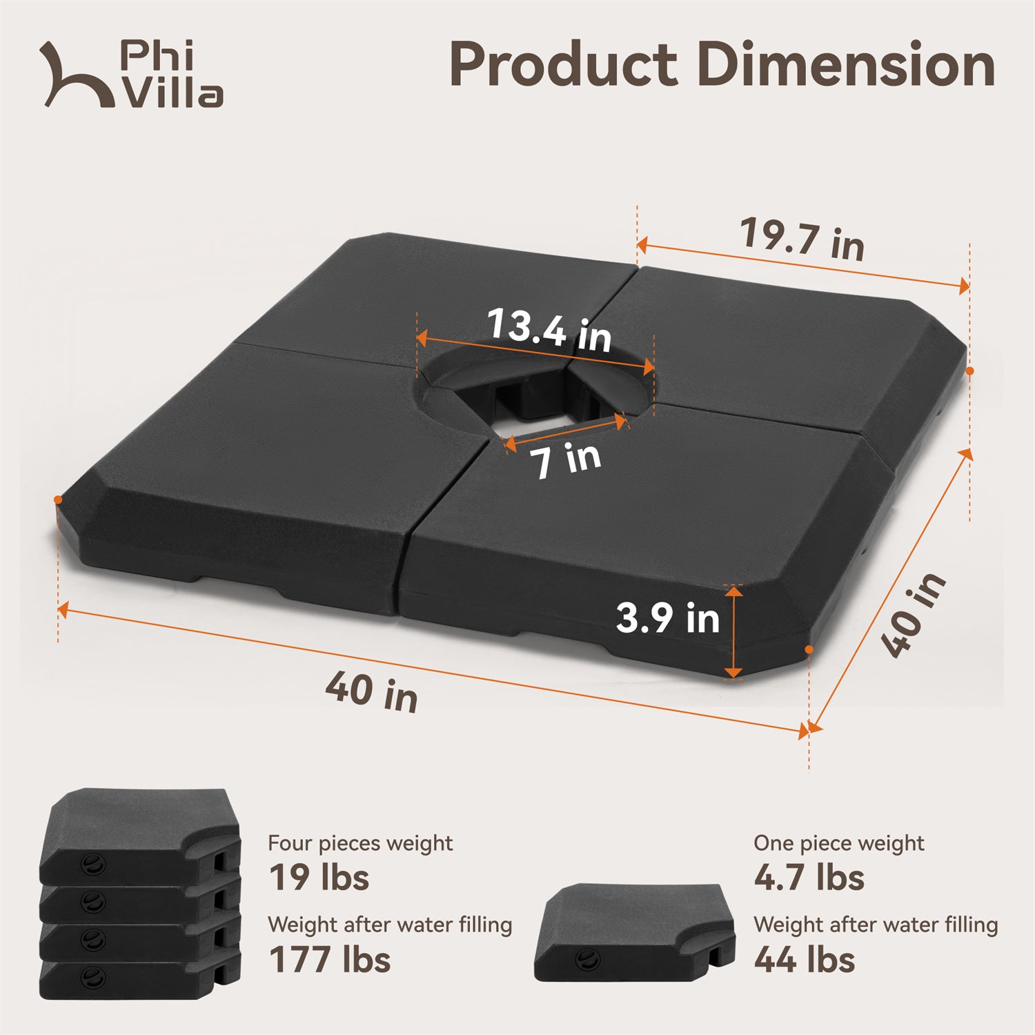 Heavy Duty Base Weights Stand for Cantilever Umbrella
