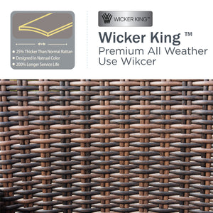 7-Seater Garden Vintage Swivel Rattan Sofa Sets with Wicker Table