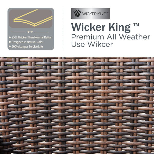 7-Seater Garden Vintage Swivel Rattan Sofa Sets with Wicker Table