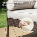 PHI VILLA Rattan Outdoor Furniture Wicker Single Sofa with Top Canopy