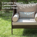 PHI VILLA Rattan Outdoor Furniture Wicker Single Sofa with Top Canopy