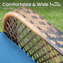 $499 PHI VILLA 3 PC Rattan Swivel Rocking Chairs Outdoor Conversation Set