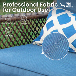 $499 PHI VILLA 3 PC Rattan Swivel Rocking Chairs Outdoor Conversation Set