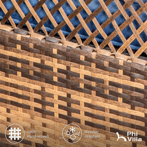 $499 PHI VILLA 3 PC Rattan Swivel Rocking Chairs Outdoor Conversation Set