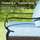 5-Seater Outdoor Metal and Rattan Cocoa Sofa Set with Coffee Table