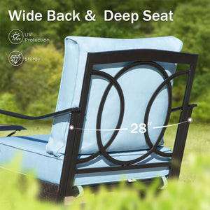 5-Seater Outdoor Metal and Rattan Cocoa Sofa Set wth Fire Pit Table