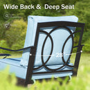 5-Seater Outdoor Metal and Rattan Cocoa Sofa Set with Coffee Table