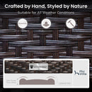 5-Seater Outdoor Metal and Rattan Cocoa Sofa Set with Coffee Table