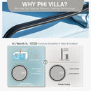 5-Seater Outdoor Metal and Rattan Cocoa Sofa Set with Coffee Table