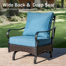 5-Seater Outdoor Metal and Rattan Cocoa Sofa Set with Coffee Table