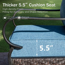 5-Seater Outdoor Metal and Rattan Cocoa Sofa Set with Coffee Table