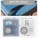 5-Seater Outdoor Metal and Rattan Cocoa Sofa Set with Coffee Table