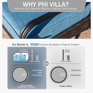 5-Seater Outdoor Metal and Rattan Cocoa Sofa Set wth Fire Pit Table