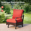 5-Seater Outdoor Metal and Rattan Cocoa Sofa Set with Coffee Table