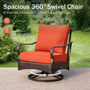 5-Seater Outdoor Metal and Rattan Cocoa Sofa Set with Coffee Table