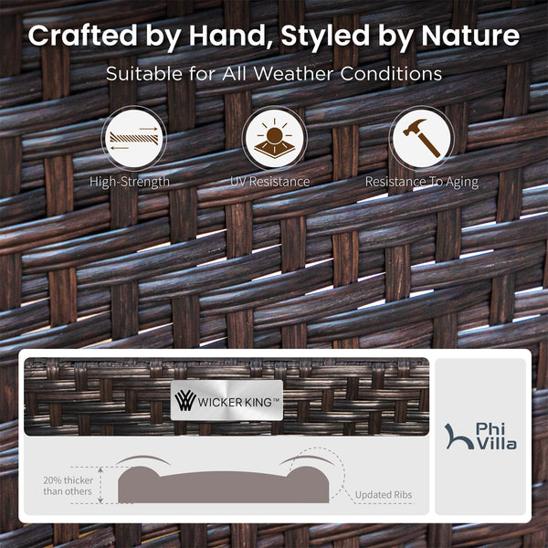 5-Seater Outdoor Metal and Rattan Cocoa Sofa Set wth Fire Pit Table