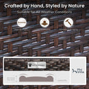 5-Seater Outdoor Metal and Rattan Cocoa Sofa Set with Coffee Table