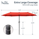 PHI VILLA 13ft 11-Color Double-Sided Outdoor Large Umbrella