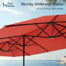 PHI VILLA 13ft 11-Color Double-Sided Outdoor Large Umbrella