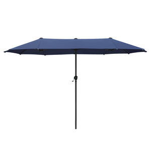 13ft Double-Sided Outdoor Umbrella with Adjustable Crank