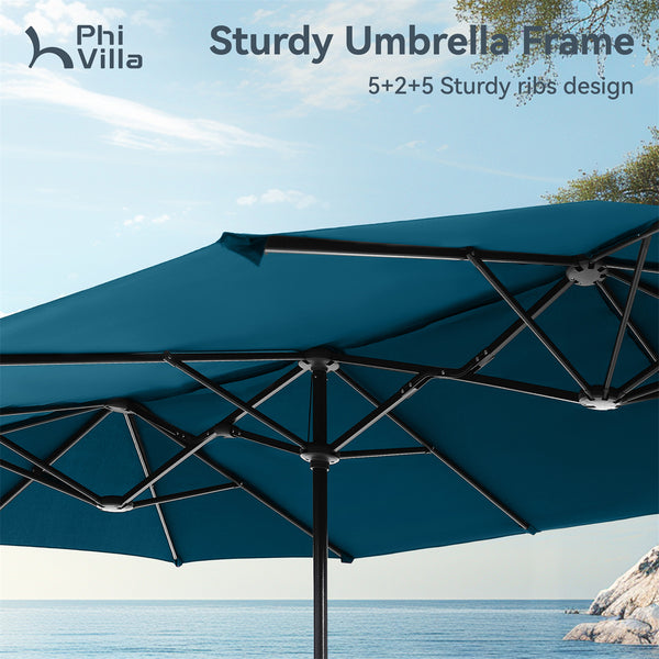 13ft Double-Sided Twin Outdoor Market Patio Umbrella 13ft Double-Sided Twin Outdoor Market Patio Umbrella