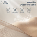 PHI VILLA 13Ft Double-Sided Umbrella - Solar Powered LED Lights, Adjustable Crank, and Durable Construction